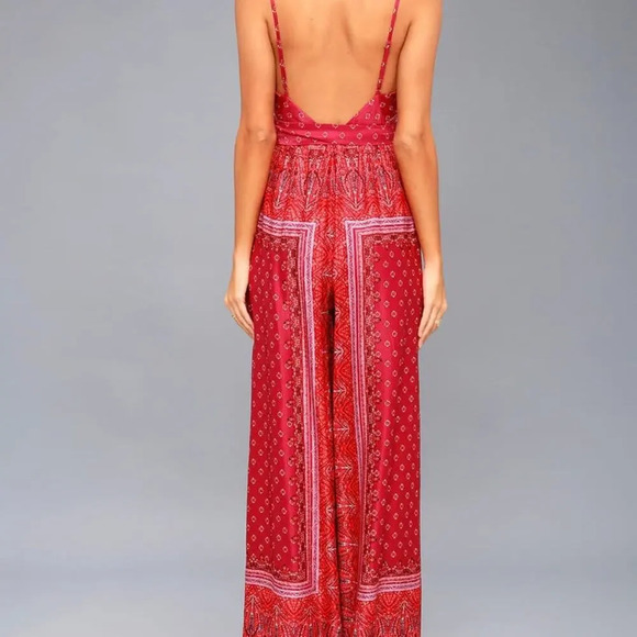 Free People Cabbage Rose Pink Multi Print Jumpsuit Multicolor Size 4 - Picture 2 of 8